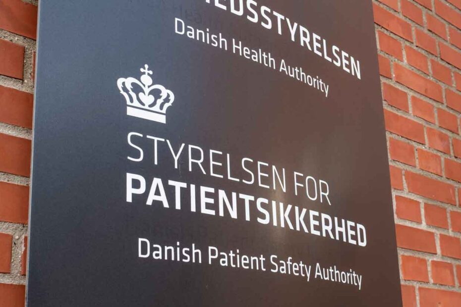 styrelsen for patientsikkerhed skilt med logo